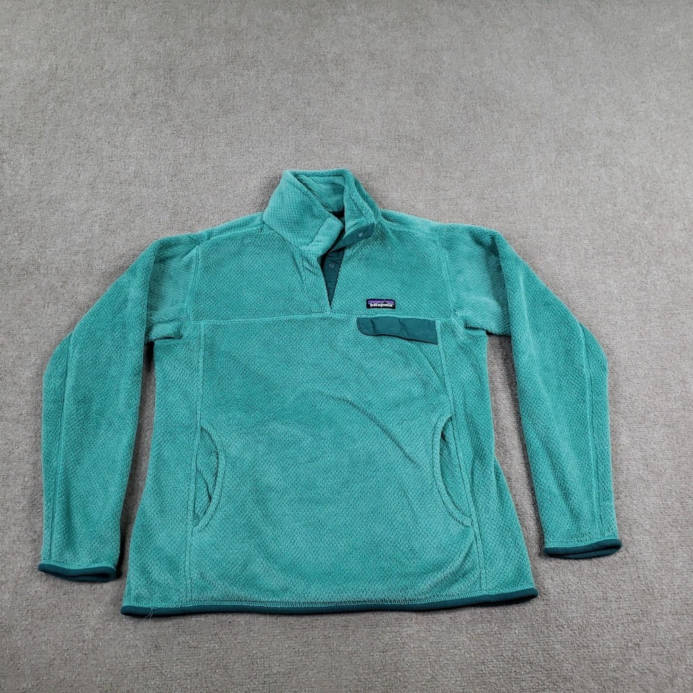 Patagonia Snap T Jacket Womens Large Green Fleece Polartec Pullover Pockets ZZ